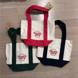 Trader Joes Mini Canvas Tote Bag 3 Piece Set NEW. Ready to ship!